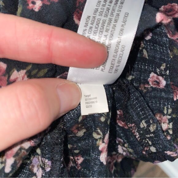 Wild Fable Women's Black And Pink Floral High Neck Long Sleeve Dress Small - Picture 15 of 15